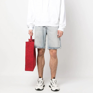 Shorts en jean baggy personnalisés pour hommes, style streetwear, longueur genou, denim déchiré, pour l'été, faible MOQ - Product Image 5