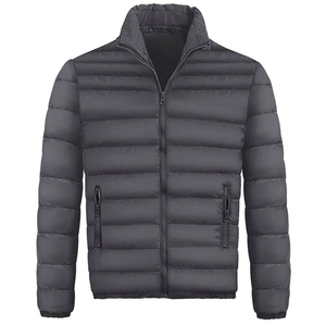 Veste matelassée zippée pour homme, coupe ample, prix d'usine, personnalisable, chaude, imperméable, coupe-vent, col montant, à capuche - Product Image 3