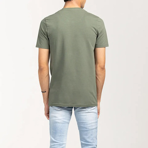 Camiseta Deportiva Informal de Manga Corta Raglán para Hombre, Color Sólido, Logotipo Frontal, 100% Algodón Transpirable - Product Image 4