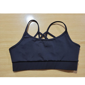 Women's Customized Fitness Logo Design Breathable Running Sports Padded <b>Bra</b> Medium Support <b>Racerback</b> 100% Nylon Yoga Vest Tank - Product Image 4