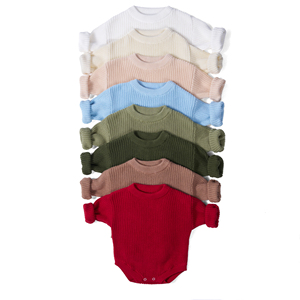 Combinaison pour bébé garçon écologique, 100% coton tricoté, couleur unie, boutons YKK, combinaison d'hiver pour nourrisson, OEM ODM, emballage personnalisé - Product Image 6
