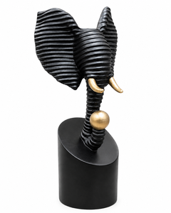 Modern Abstract <b>Elephant</b> Head Sculpture Polyresin Tabletop Figurine Decorative Home Office <b>Decor</b> Accent - Product Image 4