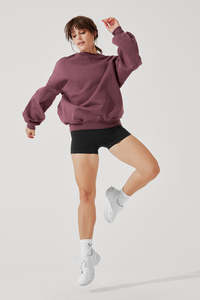 Sudadera Holgada con Cuello Redondo para Mujer, Talla Grande, 2 Bolsillos Laterales Ocultos, 100% Algodón, para Fitness, Gimnasio, Entrenamiento, Ropa Deportiva - Product Image 6