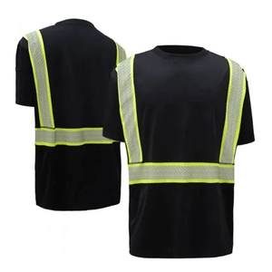 Roadway Safety <b>Yellow</b> Reflective Knitted Breathable Eco-Friendly Safety T-Shirts for Men Summer Work wear - Product Image 3