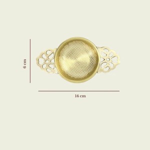 Factory Direct Brass Tea <b>Strainer</b> with Floral Cutouts Fine Mesh Metal Infuser <b>Colander</b> - Product Image 3