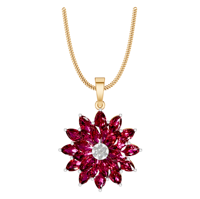 Pendentif tendance en grappe de rubis naturels, or massif 9k 14k 18k avec diamants naturels, plaqué rhodium, bijoux fins pour femmes