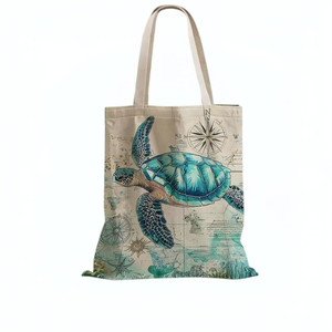 Custom Printed Logo Organic Cotton <b>Canvas</b> <b>Tote</b> Bag | Wholesale Bulk Manufacturer Large Size Long Handle Pull on Closure - Product Image 1