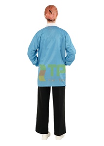 Combinaison antistatique en polyester pour salle blanche, col en V, vente en gros usine - Product Image 3