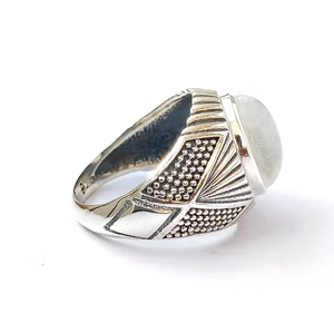Anti Tarnish Minimalist Moonstone <b>Ring</b> <b>Crafted</b> In 925 Sterling Silver Customized Handmade Wear Any Occasion Gifts - Product Image 4