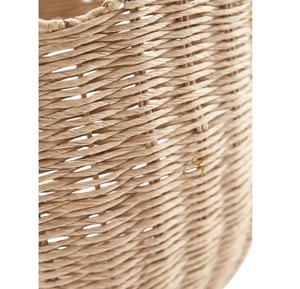 Elegant Scalloped Edge Seagrass Laundry <b>Basket</b> Handwoven Round Clothes Storage <b>Hamper</b> with Built-in Handles <b>for</b> Home - Product Image 4
