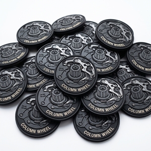 Badge rond en PVC et caoutchouc personnalisé avec mécanisme de montre à came permanente et fixation auto-agrippante - Product Image 6