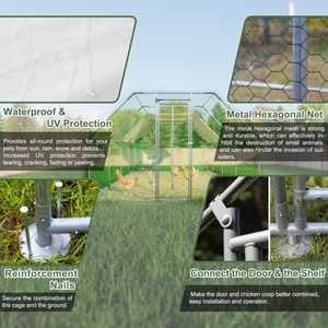 Gallinero Metálico Galvanizado Grande de 9.94 Pies x 25.68 Pies, Jaula para Pollos, Corral para Aves de Corral, Caseta para Gallinas, para Cría de Aves - Product Image 4