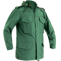 Veste safari à capuche verte pour homme, longue, en toile, résistante à l'eau, parka d'extérieur avec fermeture à boutons et plusieurs poches
