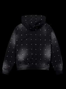 Sweat-shirt unisexe surdimensionné en coton épais, style streetwear vintage, avec strass et effet délavé personnalisé, coupe vieillie - Product Image 3