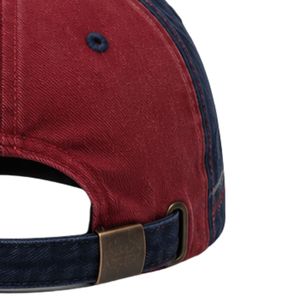 Red And Navy <b>Vintage</b> Washed Baseball <b>Cap</b> With Geometric 3D Embroidery Curved Brim Adjustable Unisex Custom Logo OEM ODM Hat - Product Image 6