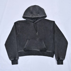 Sudadera con Capucha para Mujer, de Alta Calidad, con Bolsillo Tipo Canguro, Logotipo Personalizado, 100% Algodón, Estilo Urbano, Lavado Ácido - Product Image 3