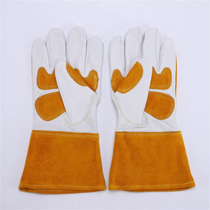 Gants de travail et de jardinage en cuir de vachette pleine fleur à manchette longue, très populaires, pour soudure et travaux lourds - Product Image 4