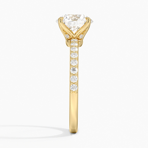Anillo de compromiso de diamante solitario con halo oculto Pavé - Product Image 2