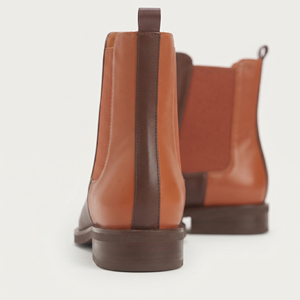 Botas de Tobillo de Cuero Unisex Impermeables, Botas de Tobillo de Cuero Genuino OEM para Hombre, Botas de Tobillo de Cuero para Mujer con Diseño Slip-On - Product Image 3