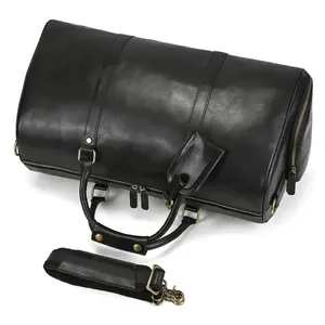 Sac de voyage de luxe en cuir véritable haut de gamme, grande capacité, léger, durable, avec logo imprimé, décontracté et sportif - Product Image 2
