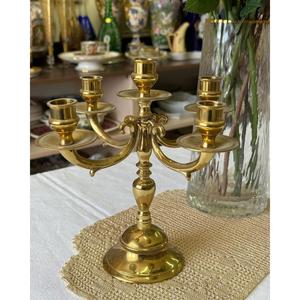 Brass <b>Candelabra</b> 5 Arms Vintage European Style Home Decoration Candle Holder Durable Metal Candle Stand For Wedding Parties - Product Image 5