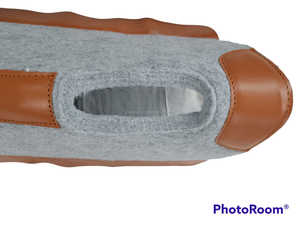 Coussin d'extérieur en feutre synthétique de cheval gris clair, en cuir de Tan indien véritable, Logo personnalisé, tailles d'emballage - Product Image 6