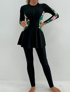 Muslim Modest Plus Size Unisex Hijab Burkini Swimwear High Cut Front Quick Dry Breathable Long Sleeve Lightweight - Product Image 3