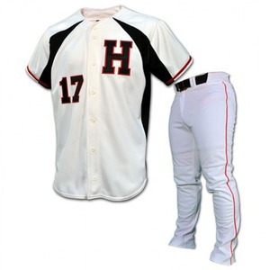 Custom Baseball Uniform Set Light Blue Black Half Sleeve Jersey Pants Adult Men Breathable Polyester - Product Image 6