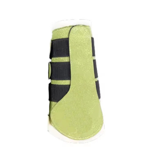 Bottes de protection pour chevaux, couleur unie verte, en polaire pour la protection des jambes - Product Image 2