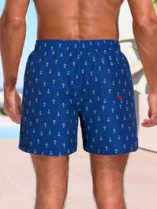 Shorts de bain unisexes pour hommes, séchage rapide, imprimé floral, tissé, léger, résistant à l'eau, cordon de serrage élastique - Product Image 2