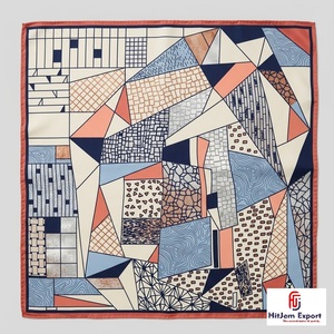Écharpe carrée imprimée numériquement sur mesure, de haute qualité, légère, tendance, fabricant OEM ODM, produits textiles personnalisés Socotra - Product Image 1
