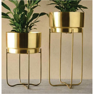 Support de Plantes de Luxe en Métal Doré, Grand Porte-Pot de Fleurs sur Pied pour Intérieur, Moderne en Laiton Brossé et Acier Inoxydable, Vente en Gros - Product Image 3