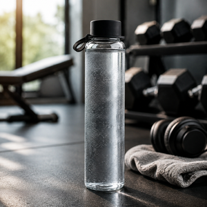Bouteille d'eau en verre borosilicate faite à la main de 750 ml, sans plomb, réutilisable, anti-fuite, vente en gros - Product Image 6