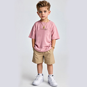 Vêtements pour garçons de haute qualité, t-shirts 100% coton, t-shirts personnalisés à col rond pour garçons et filles, ensembles de shorts, t-shirts bébé. - Product Image 2