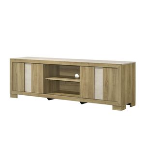 Mobile TV rustico con finitura in legno di recupero e ripiano aperto, console per l'intrattenimento, per soggiorno - Product Image 4