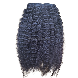 Kinky Curly 100% Extensiones de cabello Remy virgen humano Paquetes de cabello ondulado y rizado natural indonesio con alineación de cutícula - Product Image 1