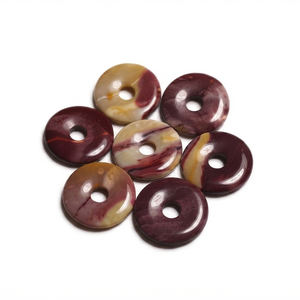 Donuts de Cristal Natural, Donuts de Piedra de Jaspe Mookaite, Gemas de Cristal, Gemas de Reiki, Donuts Curativos, Ágata, Mayorista - Product Image 2