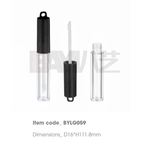 Tube à gloss transparent rond en PETG de 16 mm de diamètre avec bouchon à vis, contenant pour maquillage liquide, matériaux d'emballage cosmétique - Product Image 1
