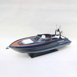 RIVA RIVALE 56 AZUL OSCURO PINTADO, Modelo de Lancha Rápida de Madera Hecha a Mano de Estilo Europeo, Edición de Lujo para Regalo Empresarial - Product Image 1