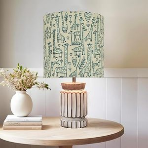Lampe de table à imprimé animal, base en bois, abat-jour en tissu, lampe d'appoint pour la lecture, décoration moderne pour la maison, chambre à coucher, chambre d'enfant - Product Image 6