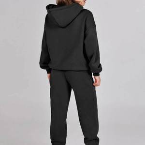 Ensemble de survêtement sportif pour femme, mode d'hiver, deux pièces, streetwear, à capuche, pour le jogging et l'entraînement - Product Image 2