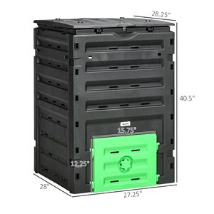 Compostiera Leggera da 120 Galloni con Porte Scorrevoli e Sfiati, Dimensioni Personalizzabili per Accessori da Giardinaggio, Robusta per la Creazione di Terreno Fertile - Product Image 3