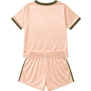 Ensemble de pyjama en satin pêche personnalisé pour femme, haut à manches courtes col en V et short, logo personnalisé, vêtements de nuit doux, vêtements de détente, OEM ODM - Product Image 2