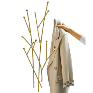 High on Demand Aluminum Metal Palm <b>Leaf</b> Shape Gold Finished <b>Wall</b> Mounted Hanging Hanger 1 Hooks For Home - Product Image 5