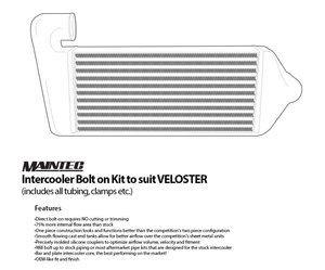 Kit de Intercooler Tuning para Hyundai VELOSTER 1.6T Turbo (2012-2018) / Aluminio / Grosor de Tubería de 1.5MM / Kit de Montaje con Tornillos / MAINTEC - Product Image 5