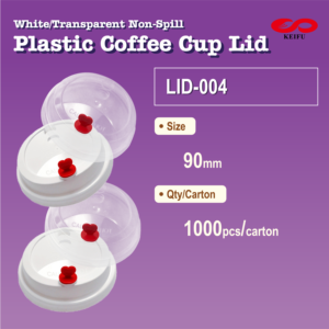 KEIFU Tapas de Plástico PP de 90mm Blancas/Transparentes Antiderrame con Apertura Fácil y Tapón de Corazón para Vasos de Café y Botellas de Té de Burbujas - Product Image 1