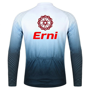 Maillot de cyclisme unisexe à manches longues, veste de vélo coupe-vent à fermeture éclair, séchage rapide, vêtements de cyclisme à dégradé de couleurs - Product Image 3