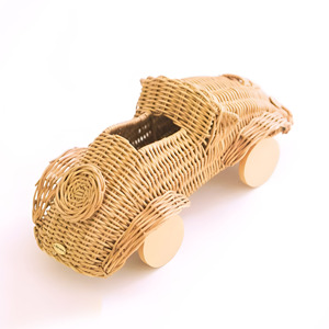 Juguetes de coche de ratán tejidos a mano de venta rápida, coches de juguete de fibra natural de excelente calidad, vehículos para muñecas - Product Image 6