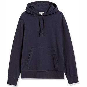 เสื้อสเวตเชิ้ตมีฮู้ดสีกรมท่าสำหรับผู้ชาย ผ้าฟลีซสีพื้น ผ้าฝ้าย แขนปกติ ใส่ได้ในฤดูใบไม้ร่วง - Product Image 1