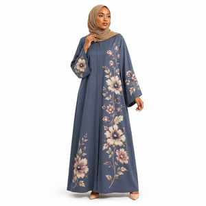 Abaya de Diseño Africano, Ropa Musulmana de Lujo para Mujer, Kaftán Abierto por Delante, Elegante Abaya Musulmana Africana, Kaftán Largo - Product Image 1